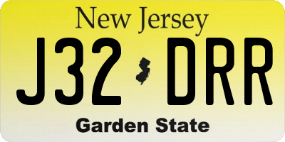 NJ license plate J32DRR