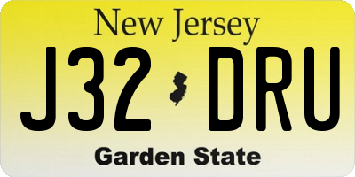 NJ license plate J32DRU