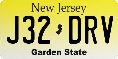 NJ license plate J32DRV