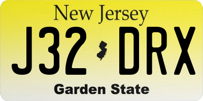 NJ license plate J32DRX