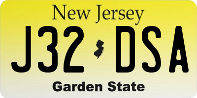 NJ license plate J32DSA