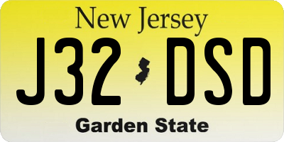 NJ license plate J32DSD