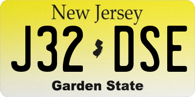 NJ license plate J32DSE