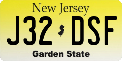 NJ license plate J32DSF