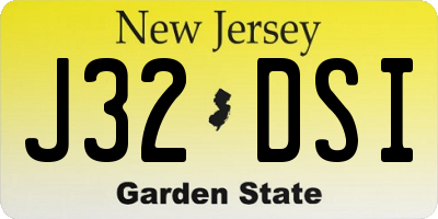 NJ license plate J32DSI