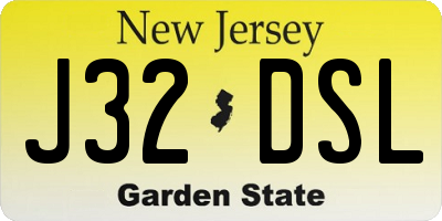 NJ license plate J32DSL
