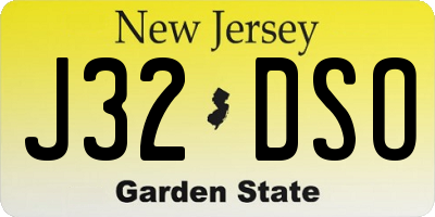 NJ license plate J32DSO