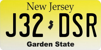 NJ license plate J32DSR