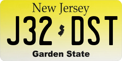 NJ license plate J32DST