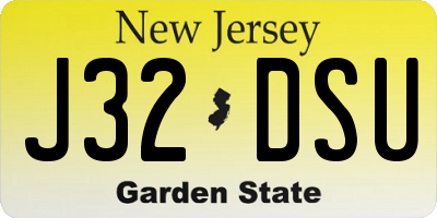 NJ license plate J32DSU