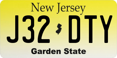 NJ license plate J32DTY