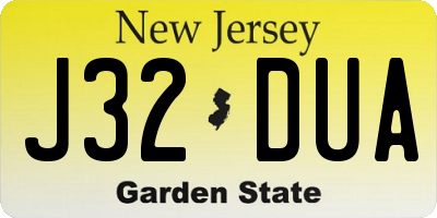 NJ license plate J32DUA