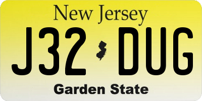 NJ license plate J32DUG