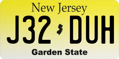 NJ license plate J32DUH