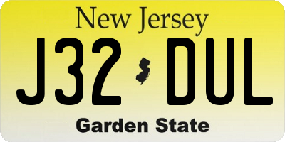 NJ license plate J32DUL