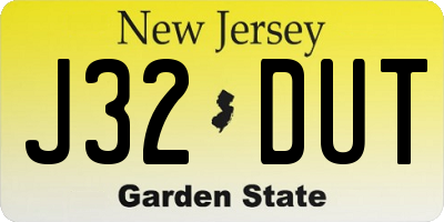 NJ license plate J32DUT