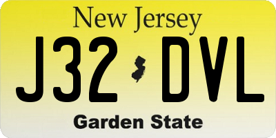 NJ license plate J32DVL