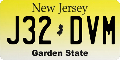 NJ license plate J32DVM