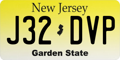 NJ license plate J32DVP