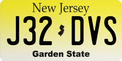NJ license plate J32DVS