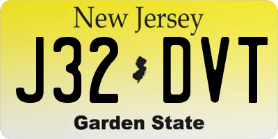 NJ license plate J32DVT