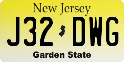 NJ license plate J32DWG