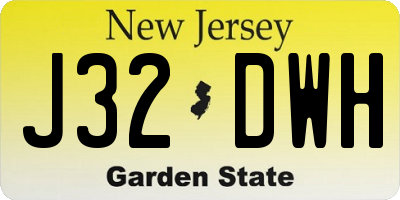 NJ license plate J32DWH