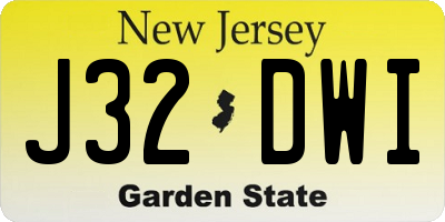 NJ license plate J32DWI