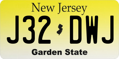 NJ license plate J32DWJ