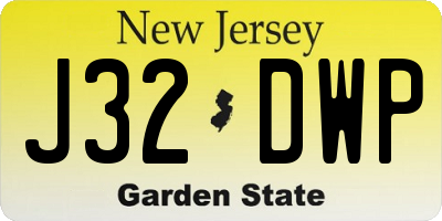 NJ license plate J32DWP