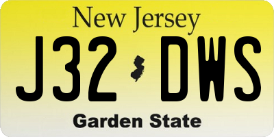 NJ license plate J32DWS
