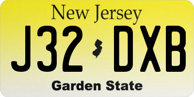 NJ license plate J32DXB