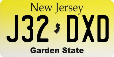 NJ license plate J32DXD