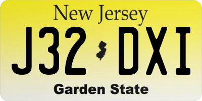 NJ license plate J32DXI