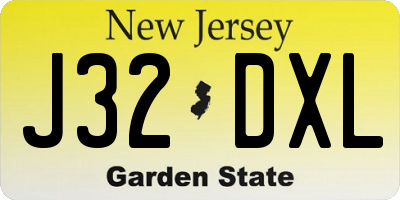 NJ license plate J32DXL
