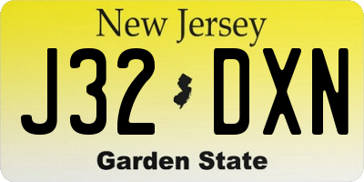 NJ license plate J32DXN
