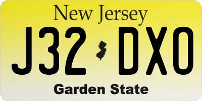 NJ license plate J32DXO