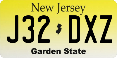 NJ license plate J32DXZ