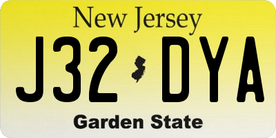 NJ license plate J32DYA