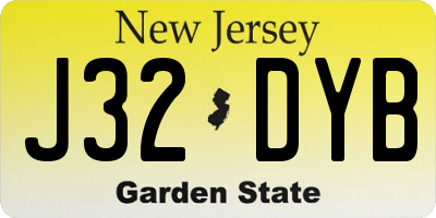 NJ license plate J32DYB