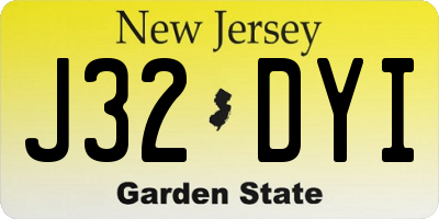 NJ license plate J32DYI