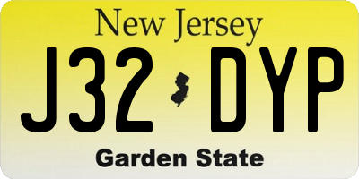 NJ license plate J32DYP