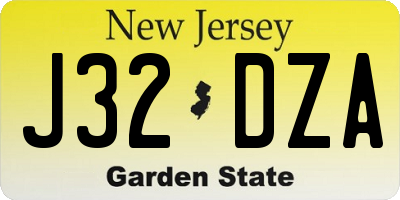 NJ license plate J32DZA