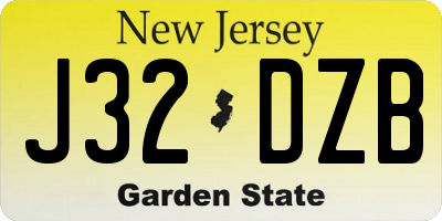 NJ license plate J32DZB