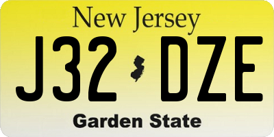 NJ license plate J32DZE
