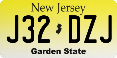 NJ license plate J32DZJ