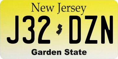 NJ license plate J32DZN