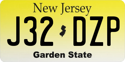 NJ license plate J32DZP
