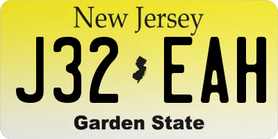 NJ license plate J32EAH