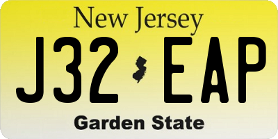 NJ license plate J32EAP